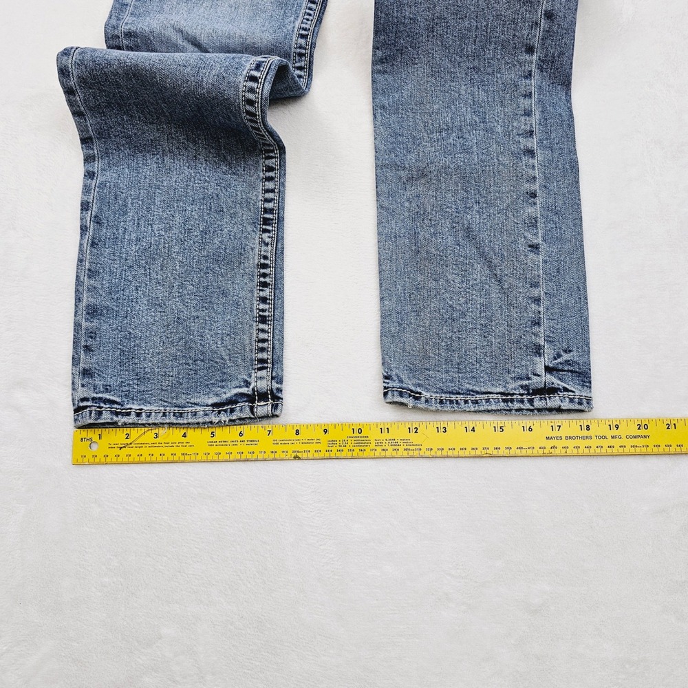 BKE Jake Straight Jeans Men 32W 33L Buckle Blue Stretch Denim Western - Picture 8 of 13